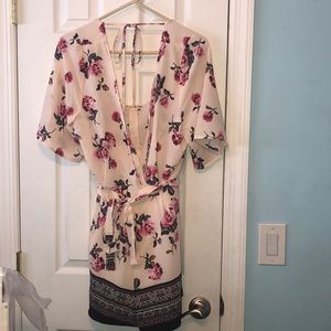 Floral Romper, with waist tie